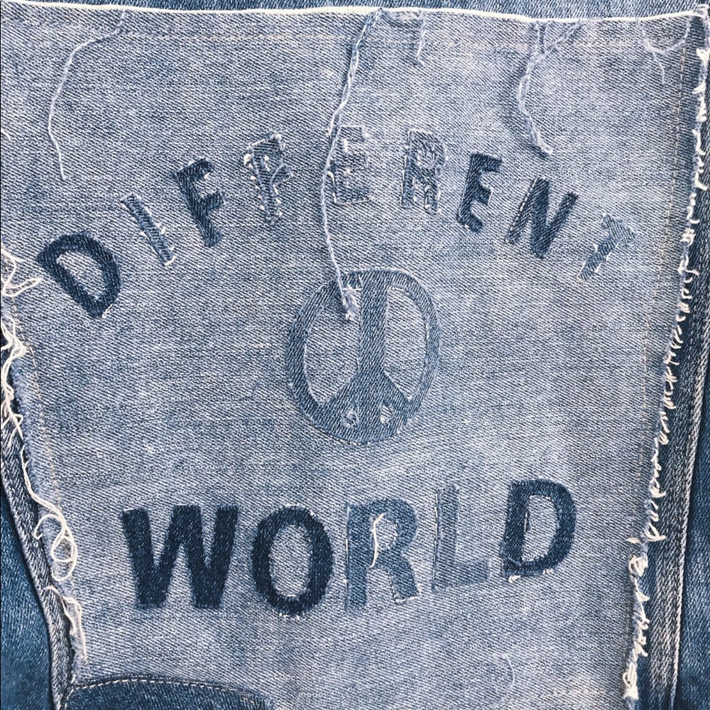 Zara “Different World“ Patchwork Denim Jacket - image 4